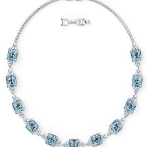Swarovski Silver Necklace with Blue Crystals